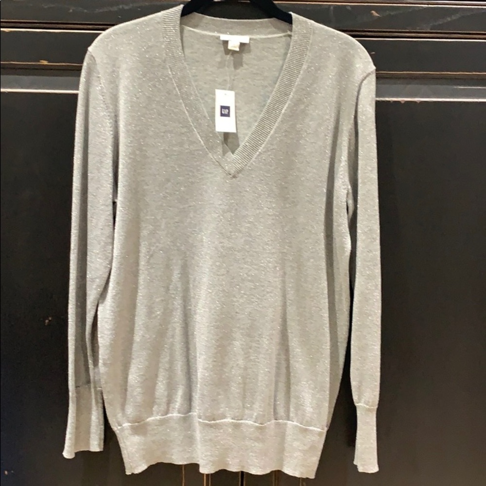 Gap Silver Metallic Sweater